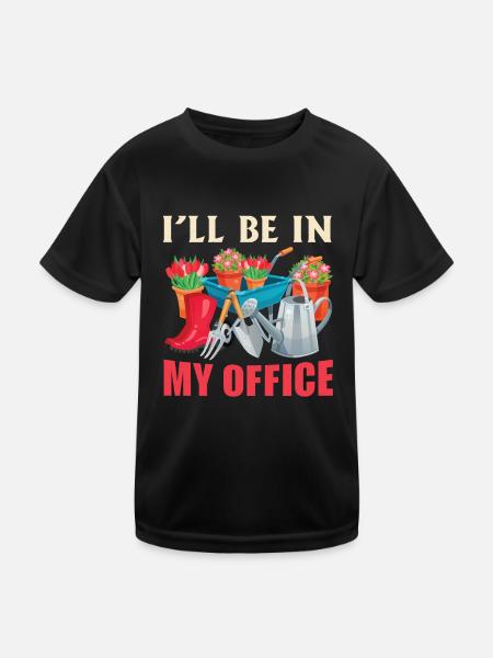 Bureau jardin jardinier botanique récolte - T-shirt sport Enfant - noir - Devant