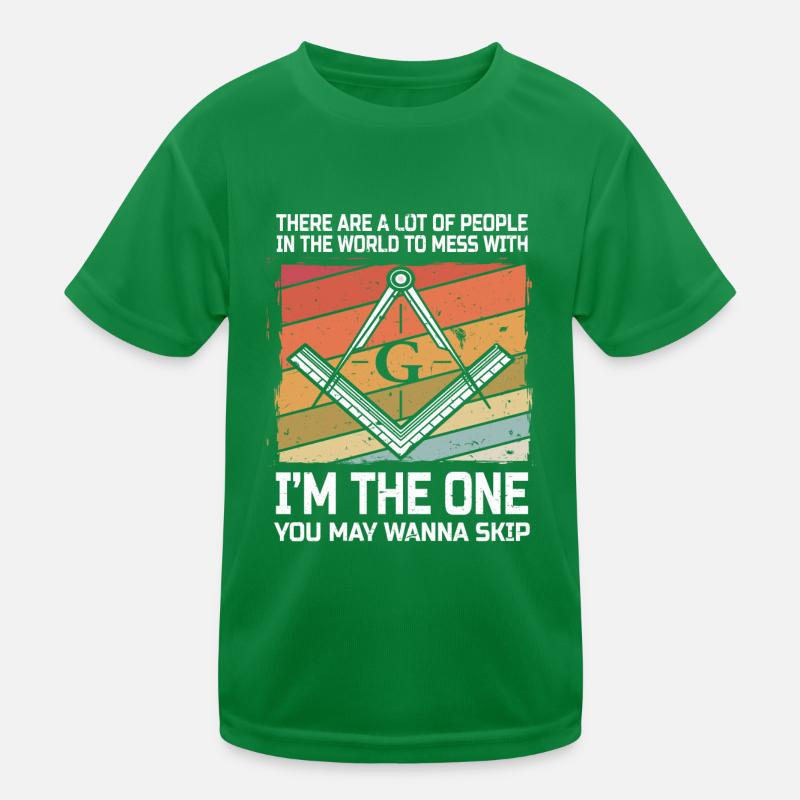 Masonic Masonic Bricklayer Illuminati Symbol Circle Angle Kids Functional T-Shirt