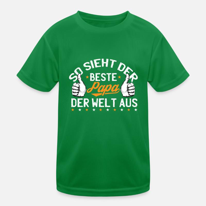 Bester Papa Vatertag Dad Papi Sprüche Geschenk Kinder Funktions-T-Shirt