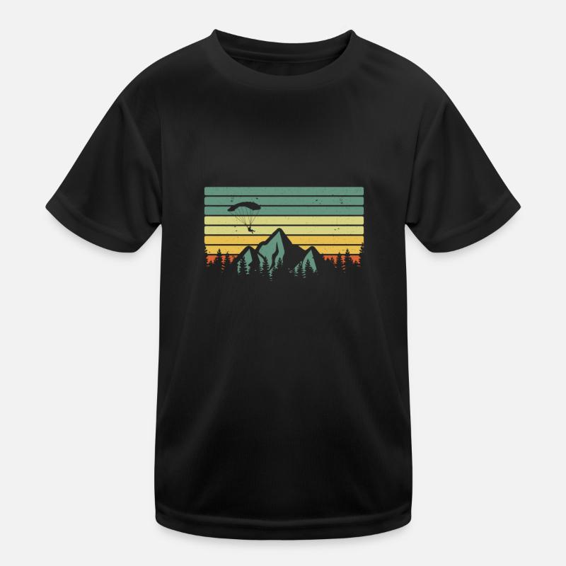 Vintage paraglider mountains skydiving paragliding T-shirt sport Enfant