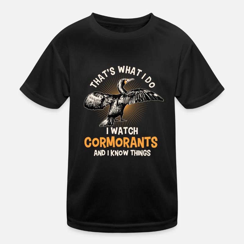 Cormorant Saying For Ornithologists Kids Functional T-Shirt