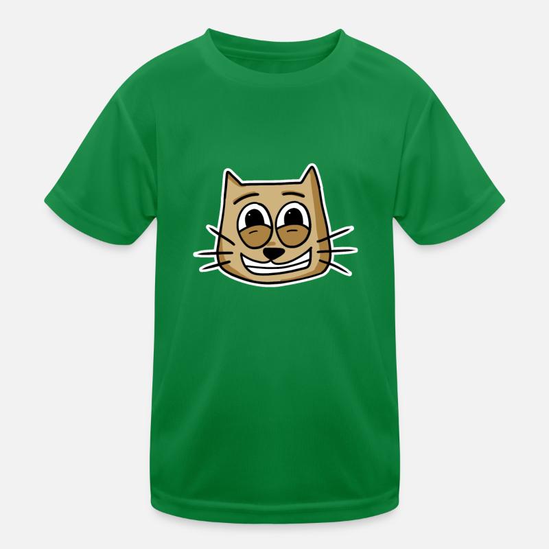 Katze Katzengesicht Kinder Funktions-T-Shirt