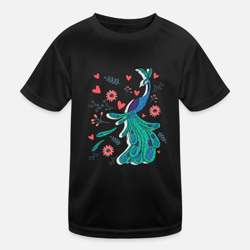 Pfau Kinder Funktions-T-Shirt