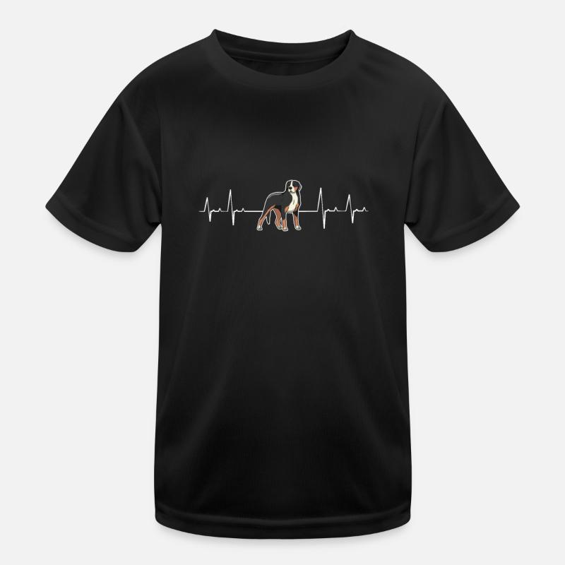 Schweizer Sennenhund Herzschlag Geschenk Kinder Funktions-T-Shirt