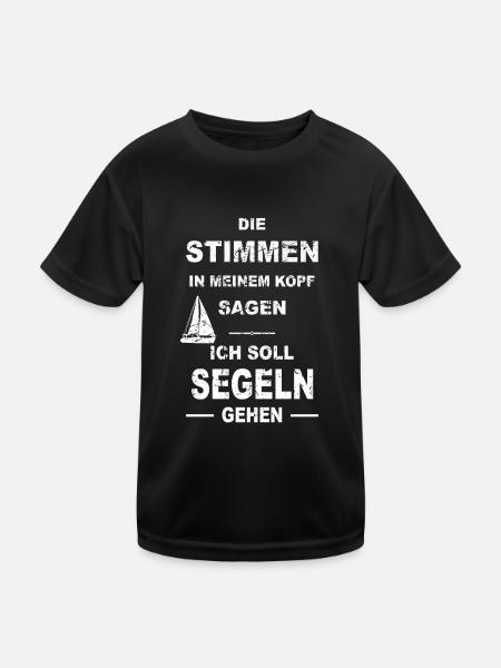 Segeln Segelboot Boot Kapitän Segelschiff Meer See - Kinder Funktions-T-Shirt - Schwarz - Vorne