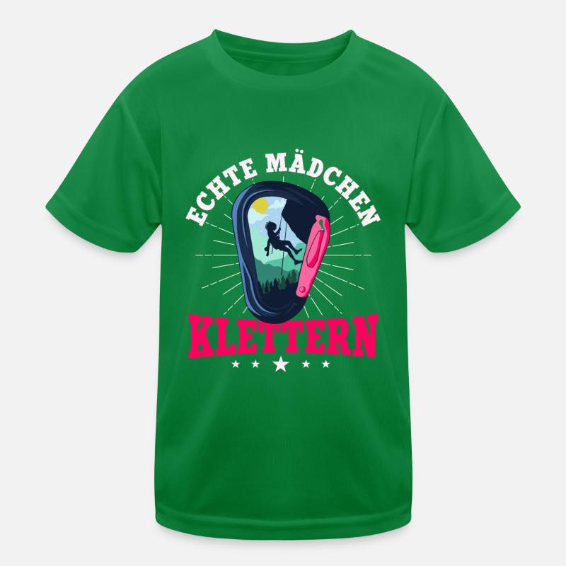 Echte Mädchen Klettern, Kletterer, Boulder Kinder Funktions-T-Shirt