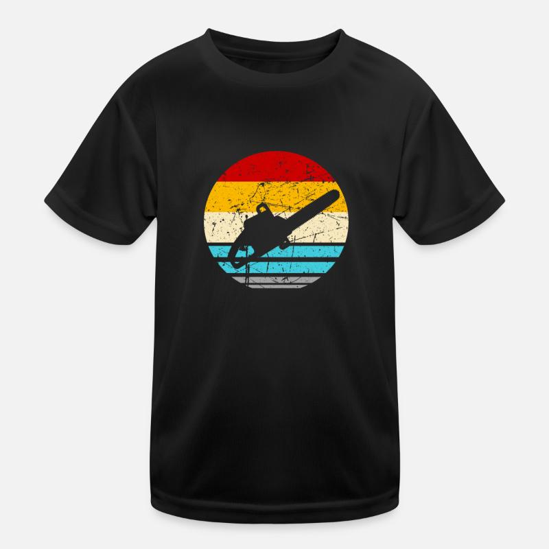 Bûcheron forestier forestier bois tronçonneuse tronçonneuse T-shirt sport Enfant