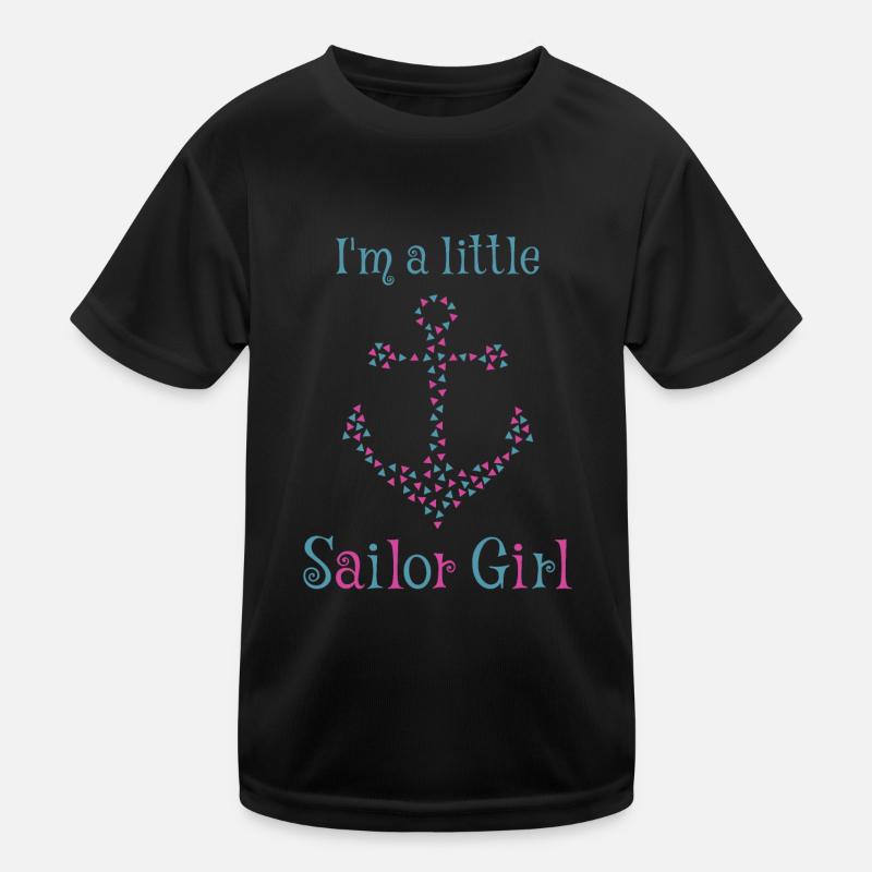 « I’m a little sailor girl » avec ancre de triangle T-shirt sport Enfant