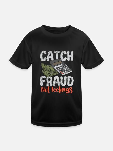 Catch Fraud Not Feelings - Kinder Funktions-T-Shirt - Schwarz - Vorne