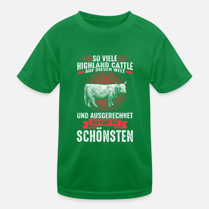 Hochlandrind Kuh Rind Hochlandrind Bauer Geschenk Kinder Funktions-T-Shirt