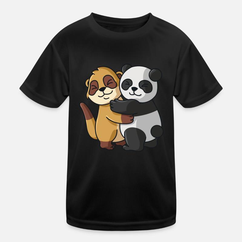 Erdmännchen mit Panda Liebe süßes niedliche Tiere Kinder Funktions-T-Shirt