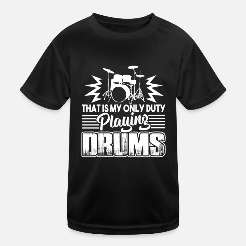 Drummer Drummer Playing Drums Kids Functional T-Shirt