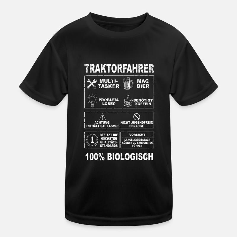 Traktor Bauer Trecker Bauernhof Landwirtschaft Hof Kinder Funktions-T-Shirt