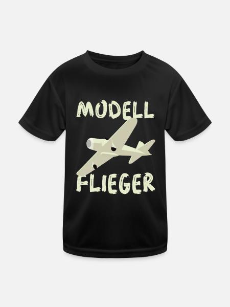 Modellflieger - Kinder Funktions-T-Shirt - Schwarz