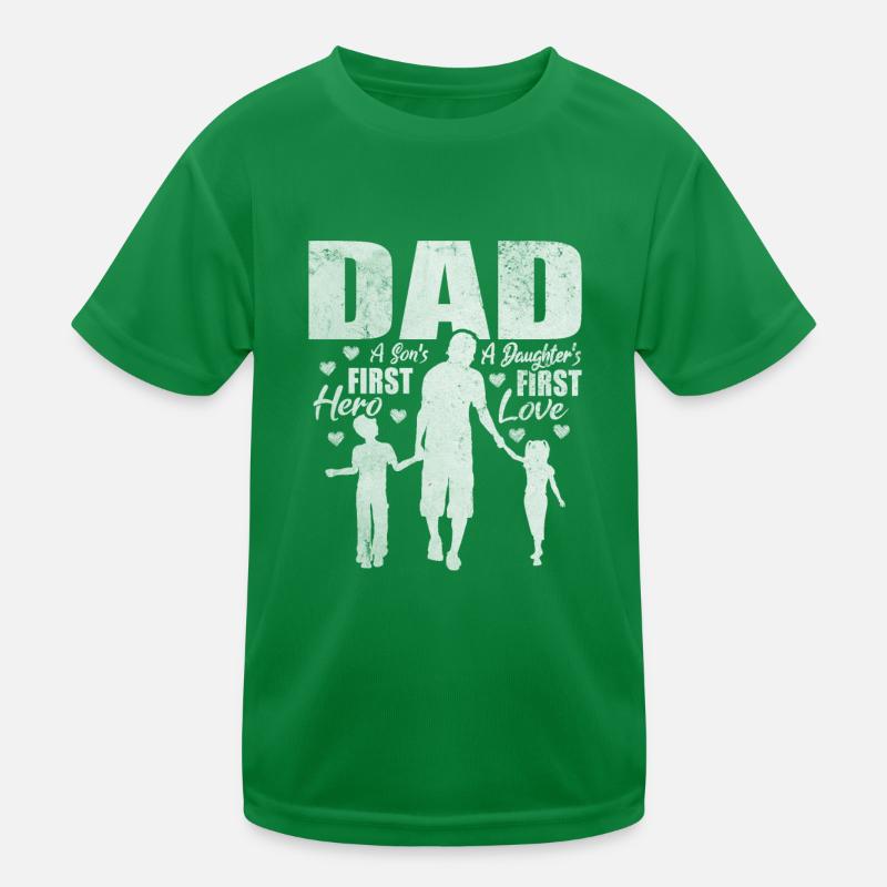 Dad Son's First Hero Daughter's First Love Ehemann Kinder Funktions-T-Shirt