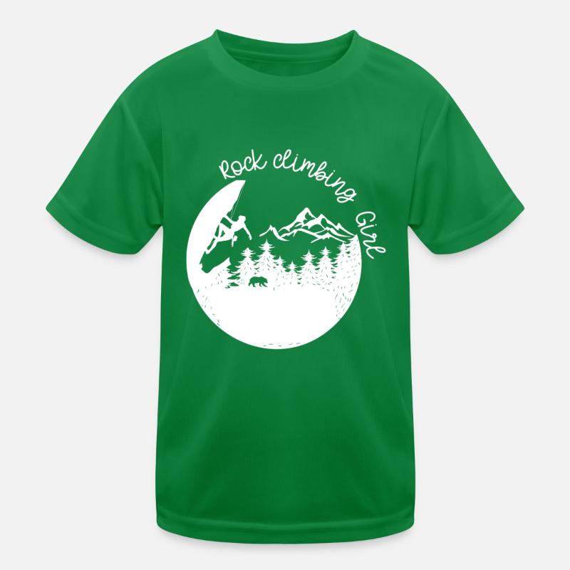 Felsklettern Mädchen (2) Kinder Funktions-T-Shirt