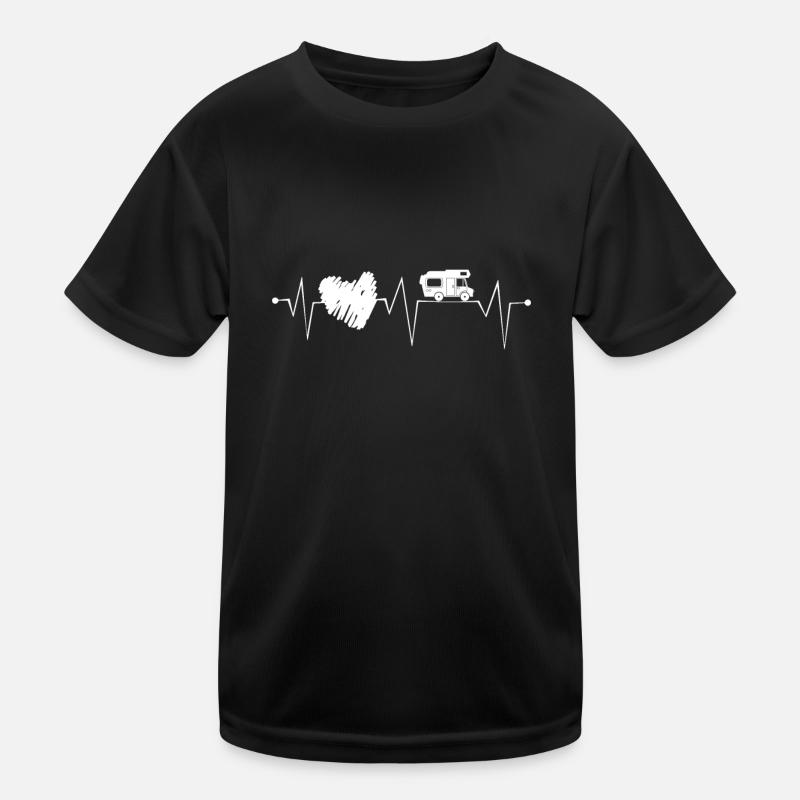 Wohnmobil mit Herz Camping Herzschlag Camper Womo Kinder Funktions-T-Shirt