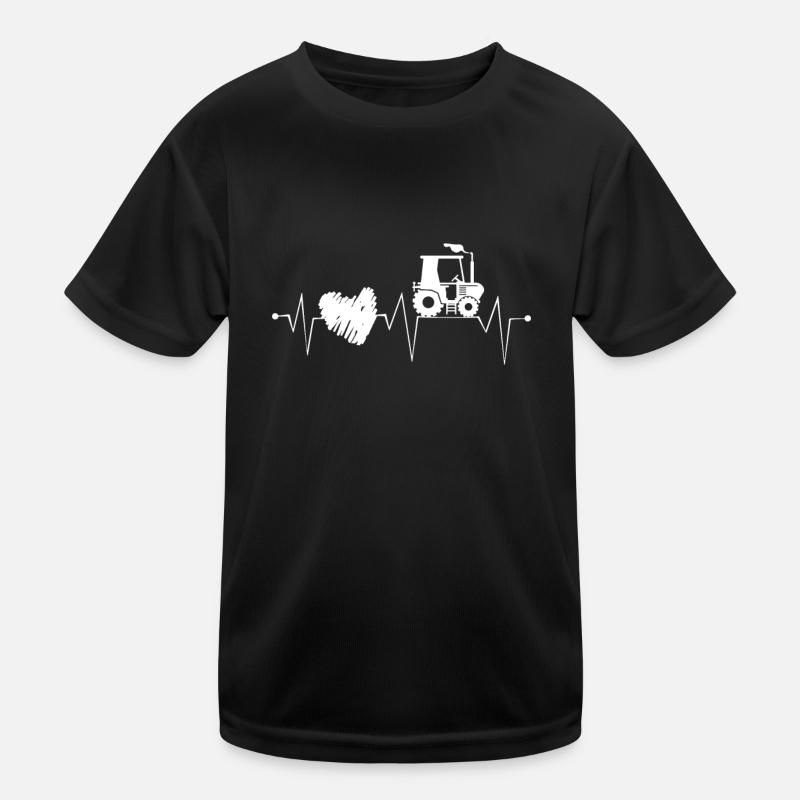 Traktor Farmer mit Herz Trekker Herzschlag Bauer Kinder Funktions-T-Shirt