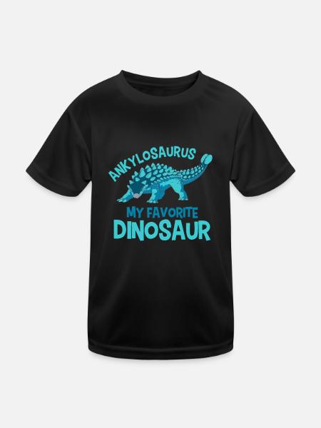 Lieblingsdinosaurier Ankylosaurus - Kinder Funktions-T-Shirt - Schwarz