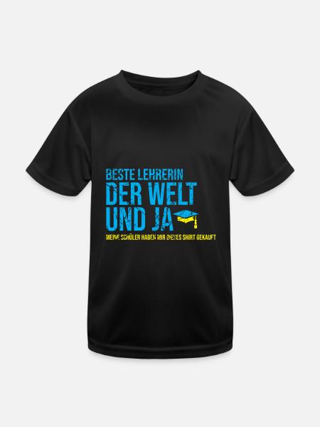 Beste Lehrerin Schule Schulunterricht - Kinder Funktions-T-Shirt - Schwarz - Vorne