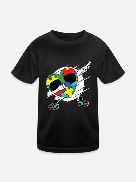 Autisme Autiste Asberger Autisme Awareness Puzzle - T-shirt sport Enfant - noir - Devant