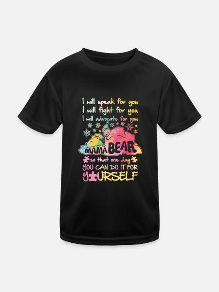Autisme Autiste Asberger Autisme Awareness Maman - T-shirt sport Enfant - noir - Devant