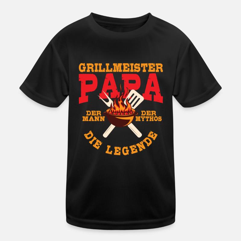 Grillmeister Papa, Der Mann der Mythos, BBQ Kinder Funktions-T-Shirt