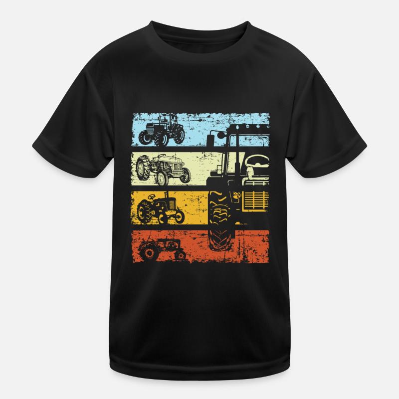 Retro Tractor Farmer Trecker Farmer Vintage Kids Functional T-Shirt