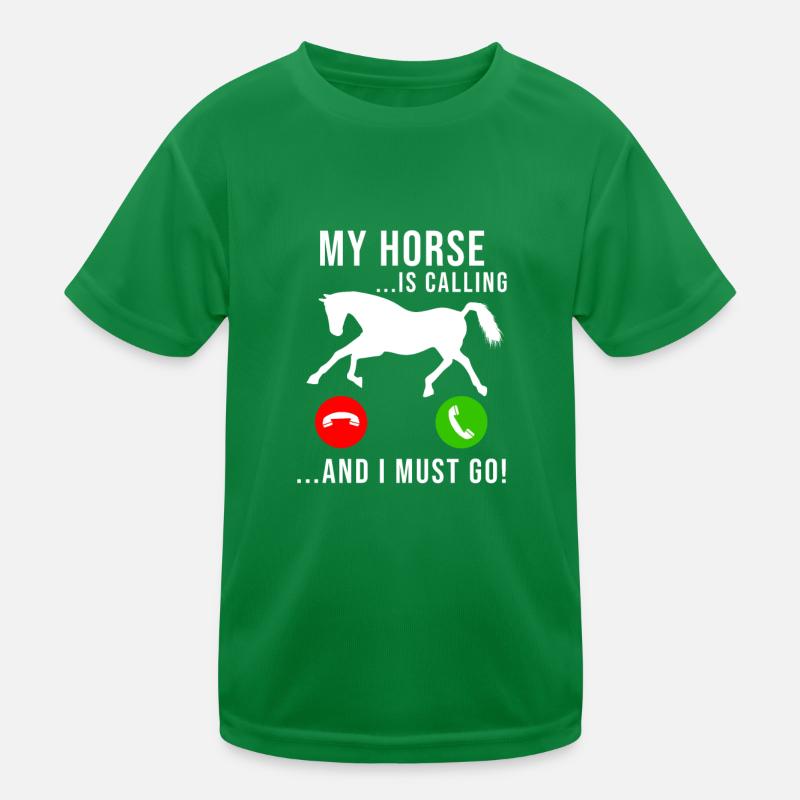 Pferd Ruft An Pferde Mädchen Lustig Reiten Stall Kinder Funktions-T-Shirt