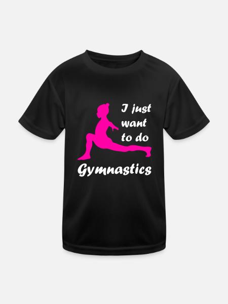 Gymnaste handstand gymnastique - T-shirt sport Enfant - noir - Devant