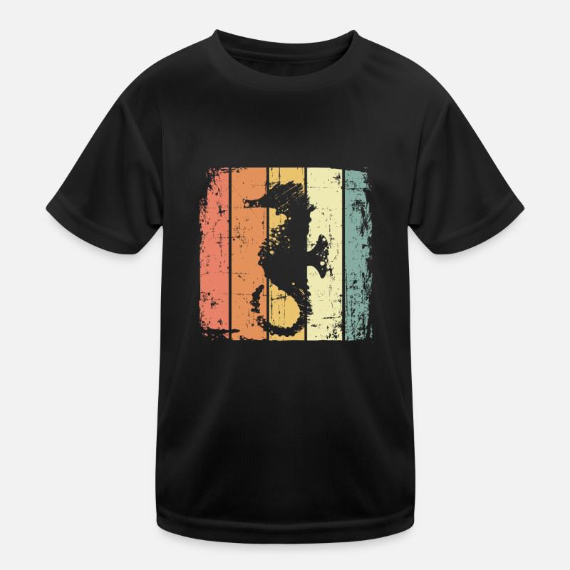 Seepferdchen retro Tauchen Schwimmen Kinder Funktions-T-Shirt