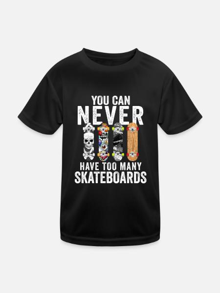 Skateboardfahrer Skater Skateboarder Skateboards - Kinder Funktions-T-Shirt - Schwarz - Vorne
