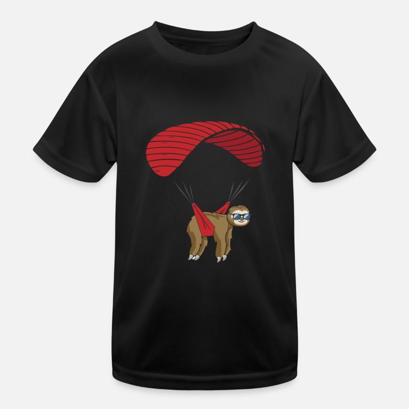 Faultier Paragleiter Gleitschirm Paragleiten Kinder Funktions-T-Shirt