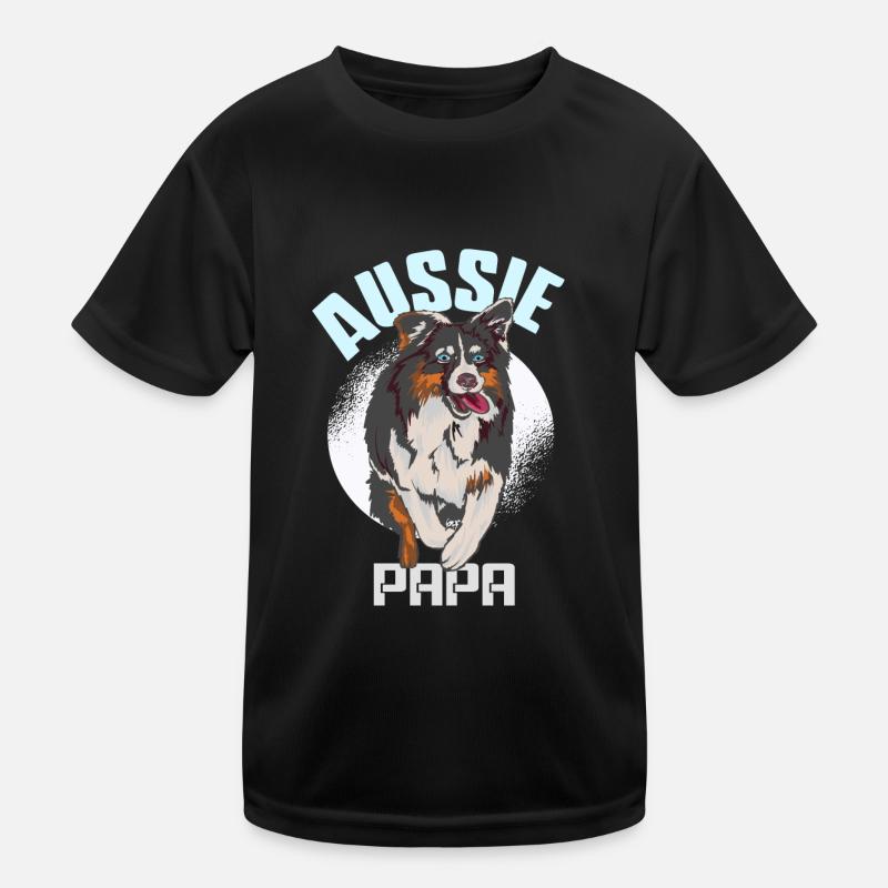 Aussie Papa Australian Shepherd Geschenk Kinder Funktions-T-Shirt