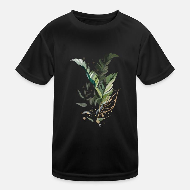 Tropical Leaves Illustration Kids Functional T-Shirt