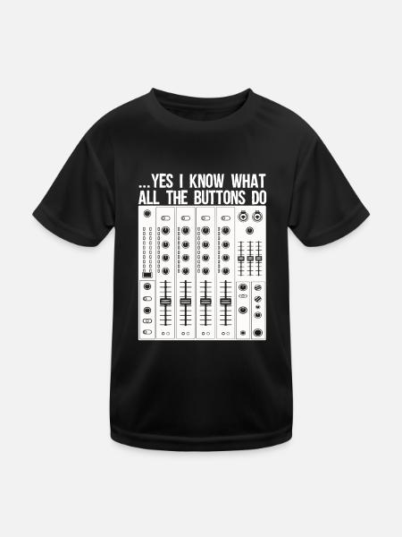 I know which keys Sound Engineer Audio Music - Kids Functional T-Shirt - black - Front