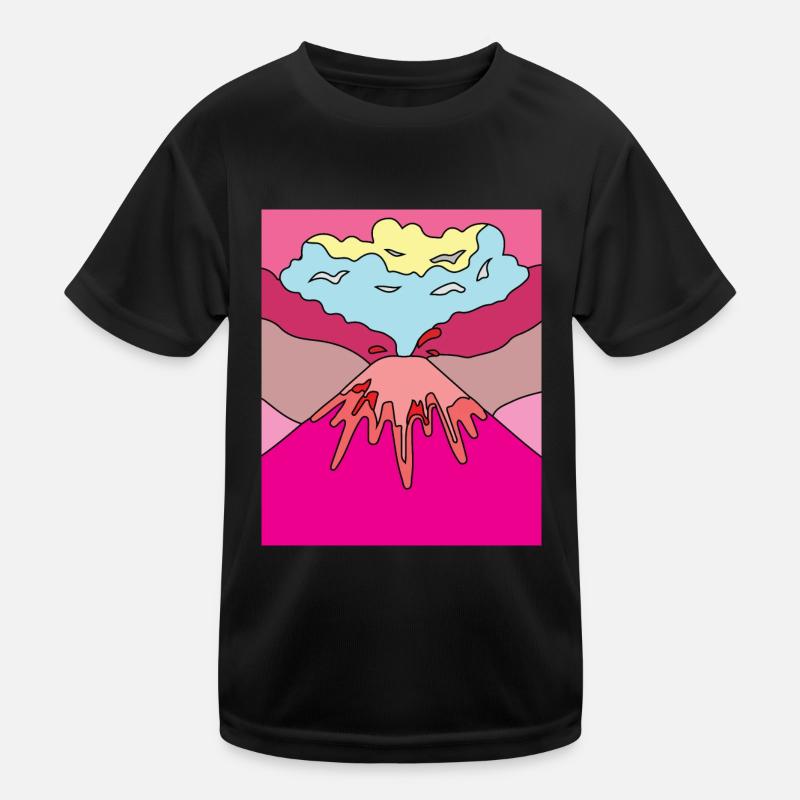 Vulkanausbruch Supervulkan Eruption Lava Kinder Funktions-T-Shirt