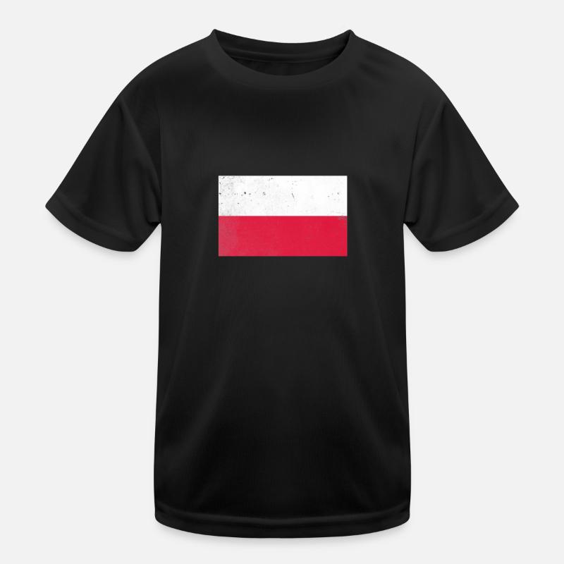 Pologne Drapeau Polonais Drapeau de Varsovie Tenue motif T-shirt sport Enfant