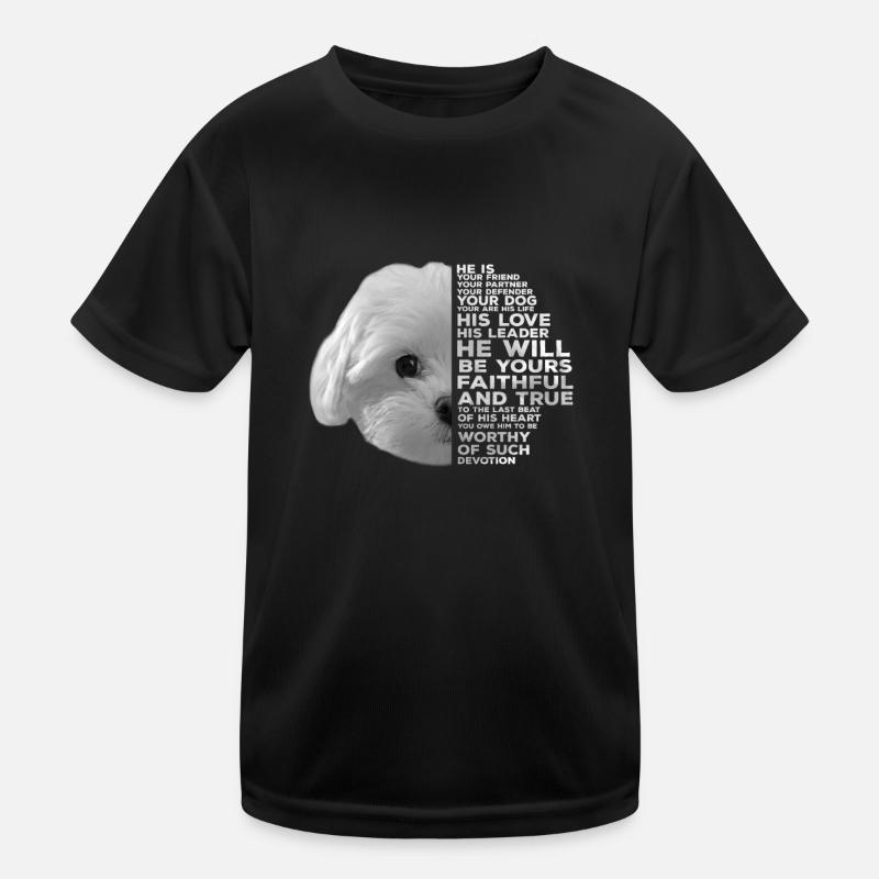 Maltese Face Kids Functional T-Shirt