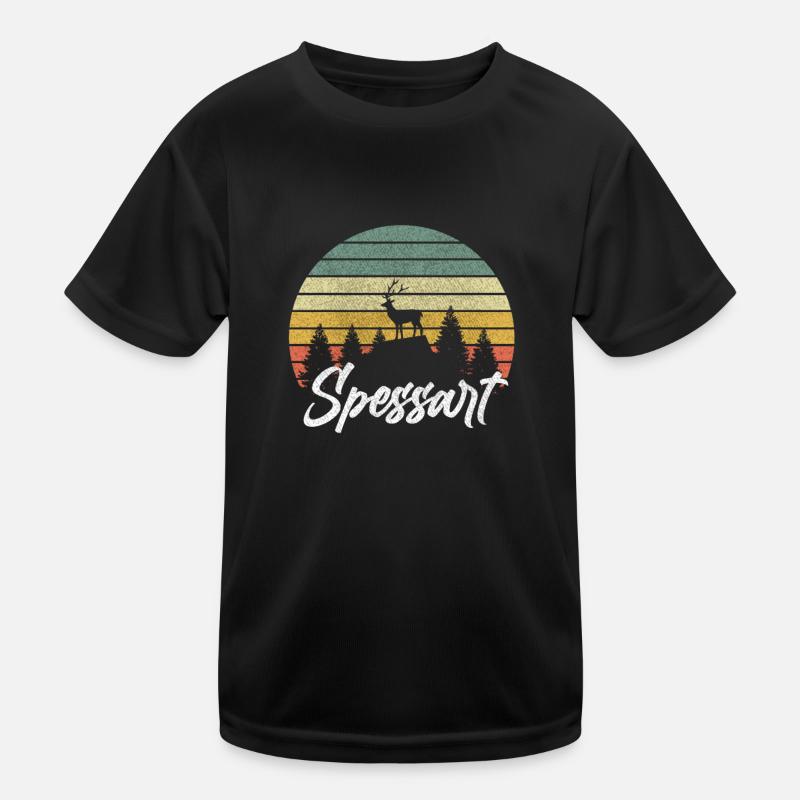 Spessart Hessen Hirsch Wald Wandern Heimat Urlaub Kinder Funktions-T-Shirt