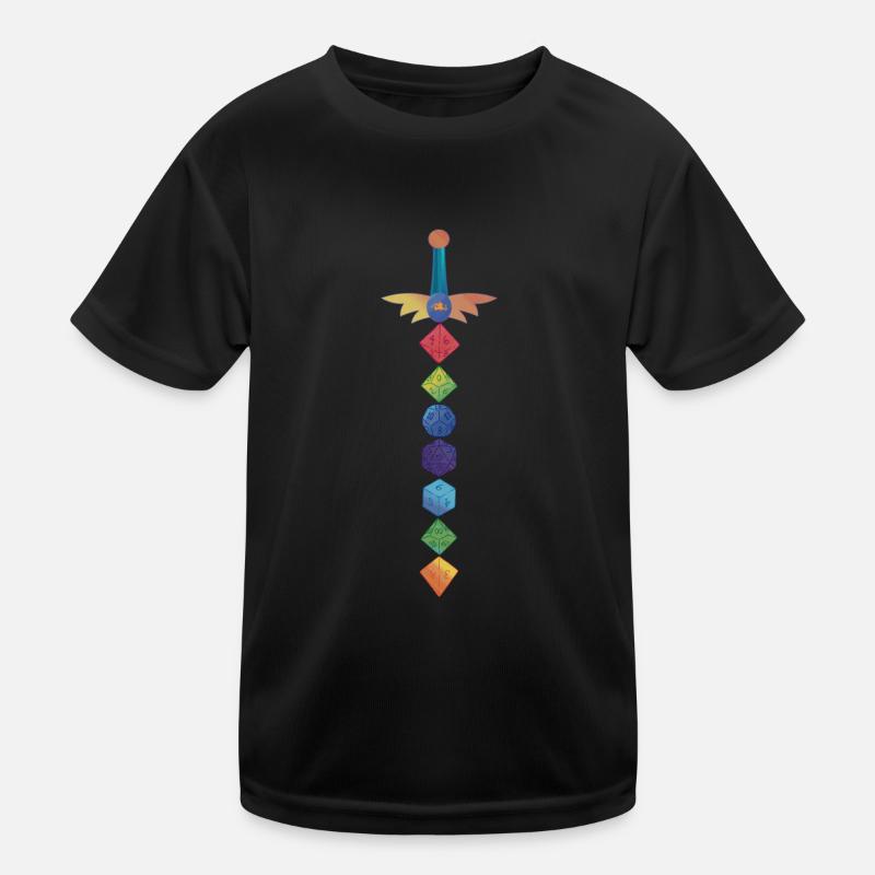 Polyhedral Dice Sword Fantasy Role-Playing Game T-shirt sport Enfant