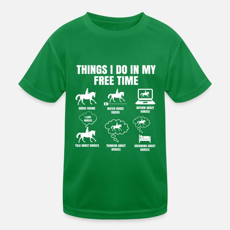 Dinge Die Ich In Meiner Freizeit Mache Pferde Kinder Funktions-T-Shirt