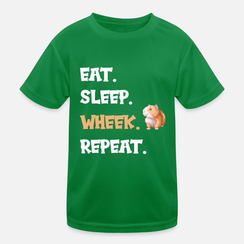 Cobaye Eat sleep wheek repeat sort T-shirt sport Enfant