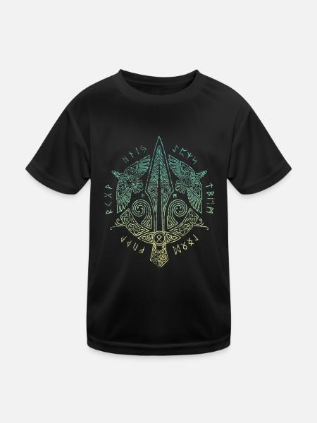 Yggdrasil World Tree World Ash Nordic - Kids Functional T-Shirt - black - Front
