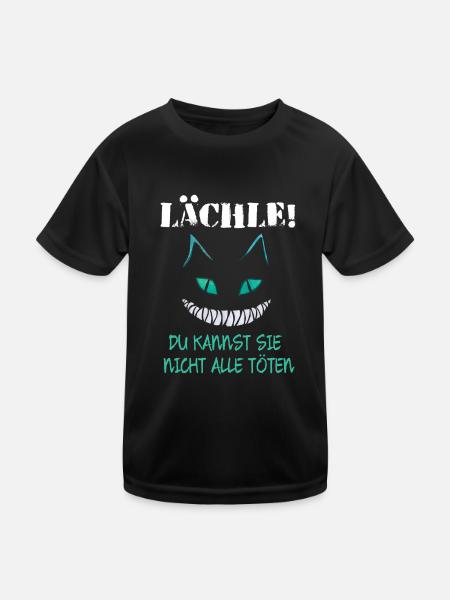 Lächle Du Kannst Sie Nicht Alle Töten - Kinder Funktions-T-Shirt - Schwarz - Vorne