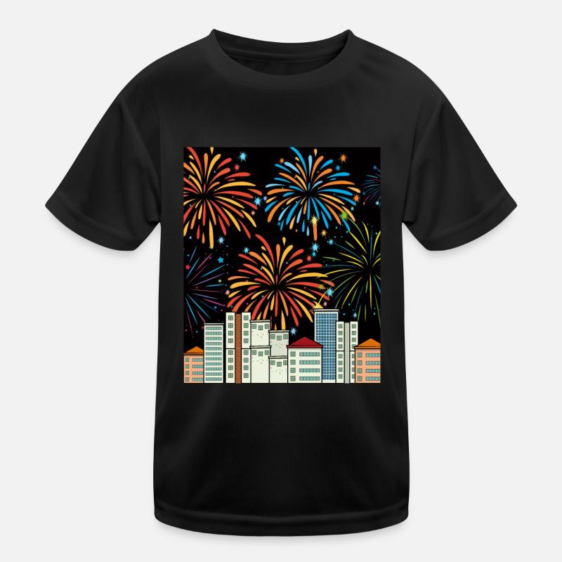 Fireworks Pyro New Year's Eve Countdown Kids Functional T-Shirt
