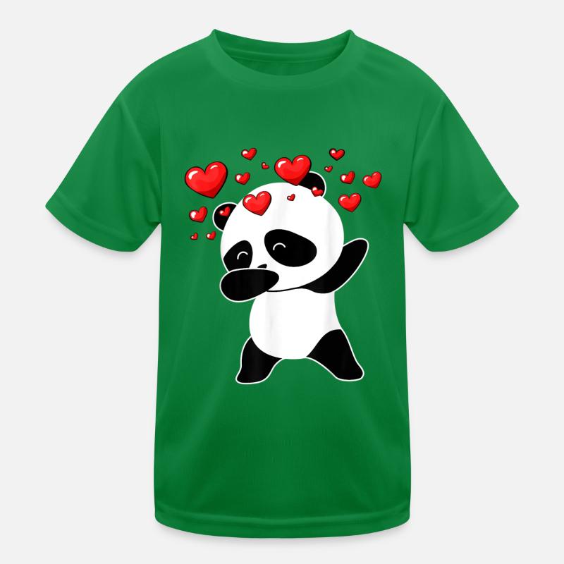 Panda Cool Dabbing Coeurs T-shirt sport Enfant