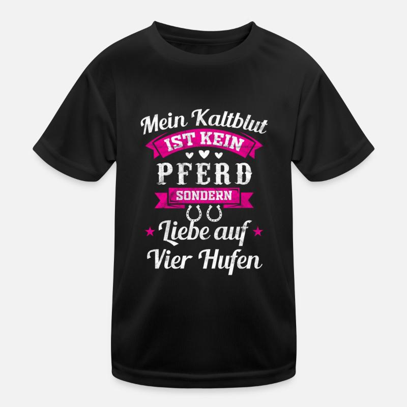 Pferd Kaltblut Geschenk Kaltblüter Geschenkidee - Kinder Funktions-T-Shirt - Schwarz