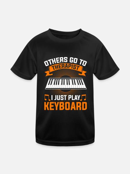 Clavier clavier clavier musiciens - T-shirt sport Enfant - noir - Devant