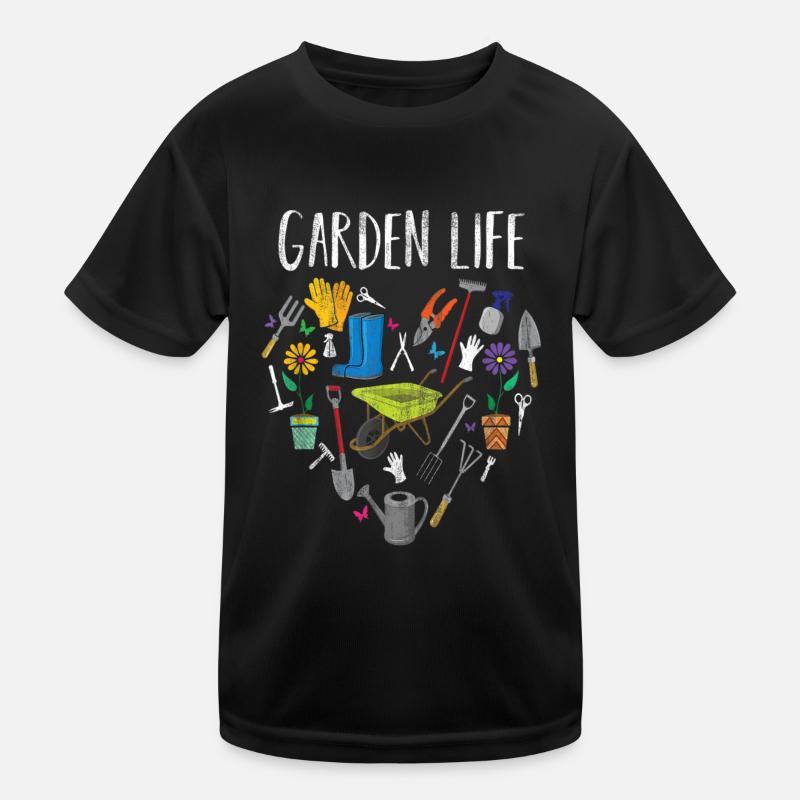 Garten Gärtner Gartenarbeit - Kinder Funktions-T-Shirt - Schwarz